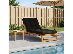 Coussin de transat, coussin pour bain de soleil vianen 100 % polyester noir 200 x 90 x 8 cm cf56325