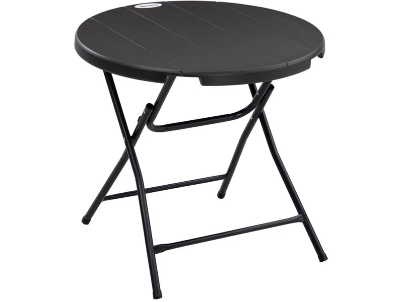  Table de jardin pliante ronde ø80 cm – gris foncé – 4 places, pliage rapide et rangement compact  - Conforama A