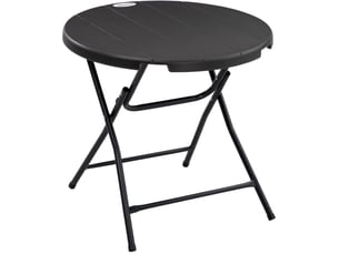 Table de jardin pliante ronde ø80 cm – gris foncé – 4 places, pliage rapide et rangement compact