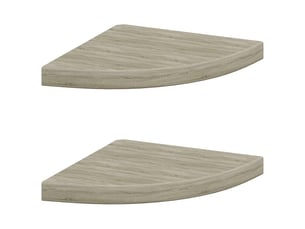Lot de 2 étagères d'angle flottantes, étagères murales chêne 35x35x3,8 cm mdf cf42766