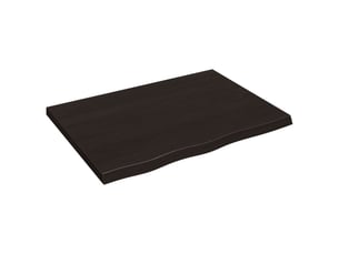 Comptoir de salle de bain, plan de travail marron foncé bois massif traité cf65864