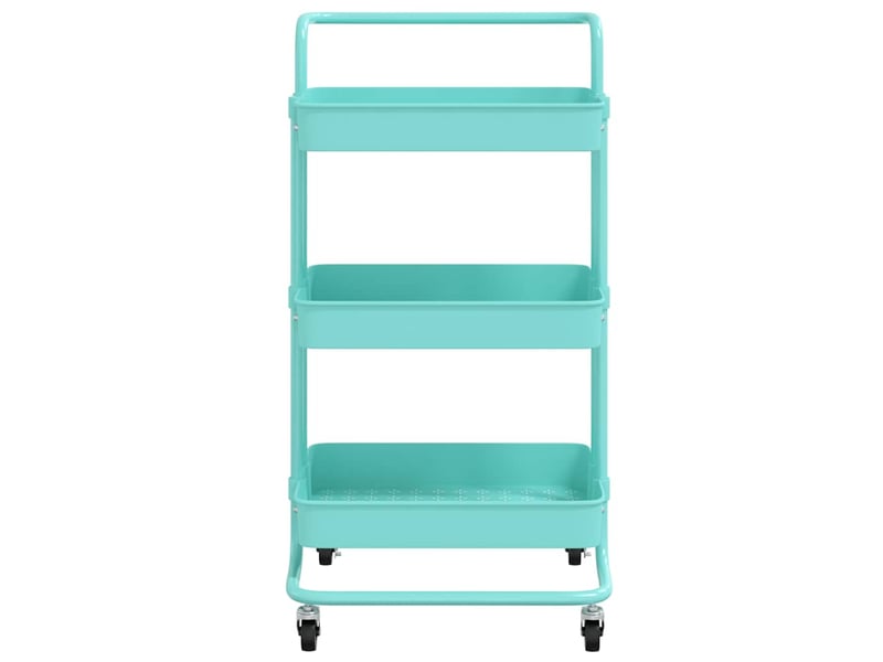  Desserte de cuisine, chariot de rangement 3 niveaux turquoise 42x35x85 cm fer et abs  - Conforama C