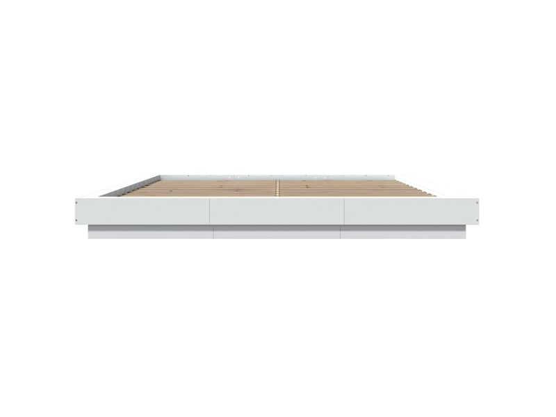 Lit double- lit adulte - cadre de lit avec lumières led sans matelas blanc 200x200 cm - Conforama D