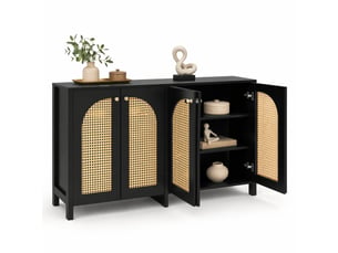 Buffet 4 porte(s) 0 tiroir(s) - 145 cm coloris noir