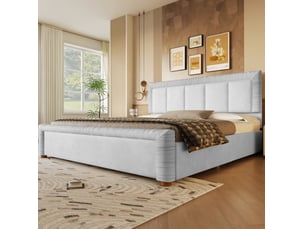 Lit avec rangement 180x200 cm VIVRYN coloris gris
