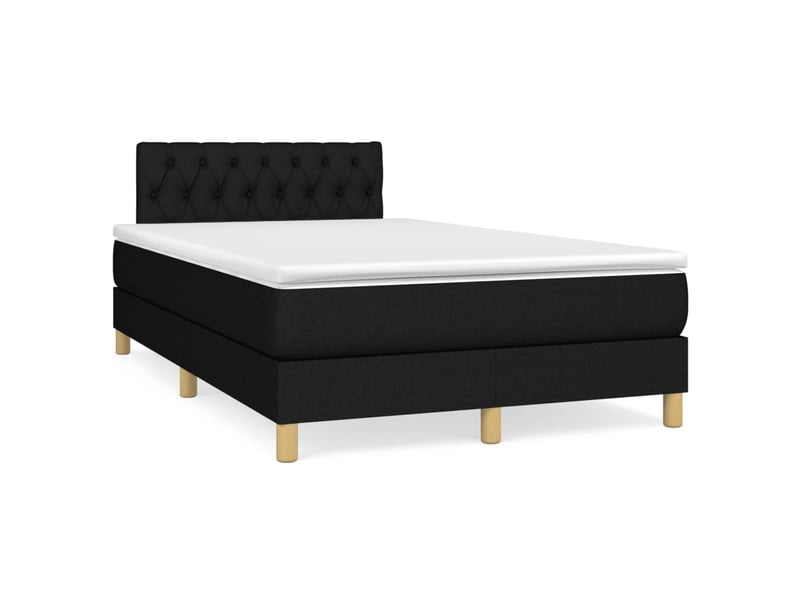  Sommier à lattes de lit avec matelas noir 120x190 cm tissu  - Conforama A