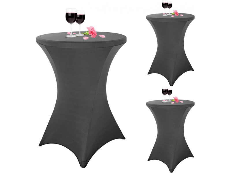  Housse de coussin - lot de 3 nappes cocktail carrées extensibles en spandex, 80 x 110 cm, nappe ronde gris foncé, convient aux cocktails de mariage et aux table XLH-ZLS-009299ZLS - Conforama A