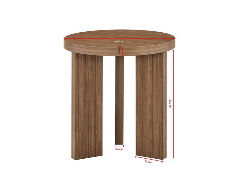  Table d'appoint ronde en mdf coloris noyer d 44.5 x h 45 cm W3915P488078 - Conforama C