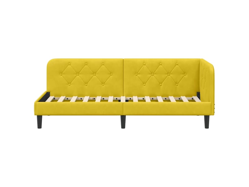  Lit simple- lit adulte -  cadre de lit d'angle jaune 80 x 200 cm velours  - Conforama D