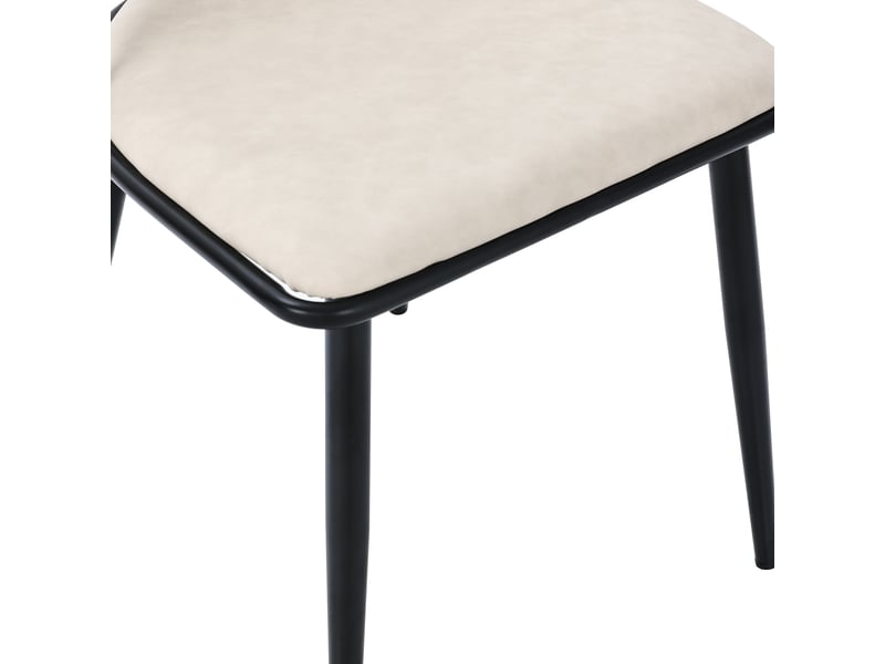  Lot de 6 chaises de salle à manger 50x48x80 cm avec assise en polyuréthane et dossier en rotin, noir  - Conforama R