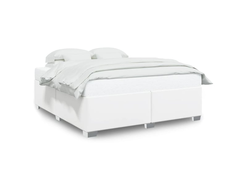  Lit double- lit adulte -  cadre de lit sans matelas blanc 200x200 cm similicuir  - Conforama A
