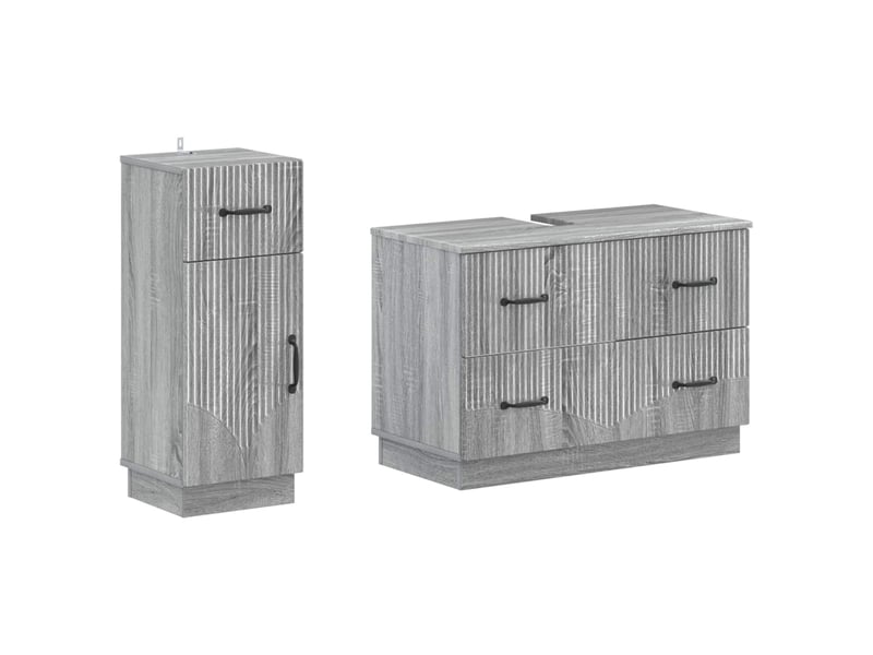  Ensemble de 2 meubles de salle de bain hoorn sonoma gris cf63197  - Conforama A