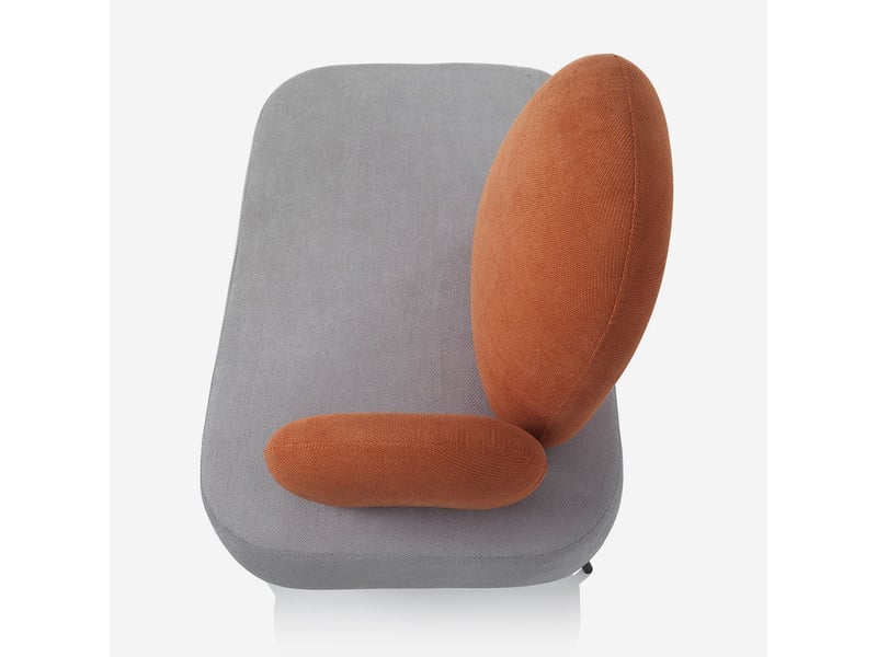  Canapé d'angle rembourré avec dossier et accoudoirs en tissu kiki - orange  - Conforama E