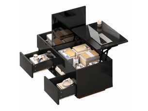 Table basse rectangulaire coloris noir   - 45 cmx100 cm