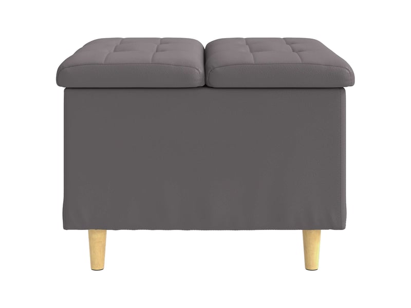 Ottoman, repose pied salon avec rangement gris 60x60x45 cm simili cuir - Conforama E