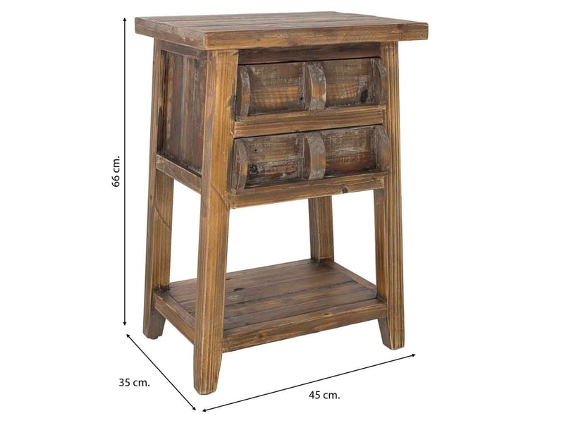  Table de chevet en bois marron 45x35x66 cm h  - Conforama C