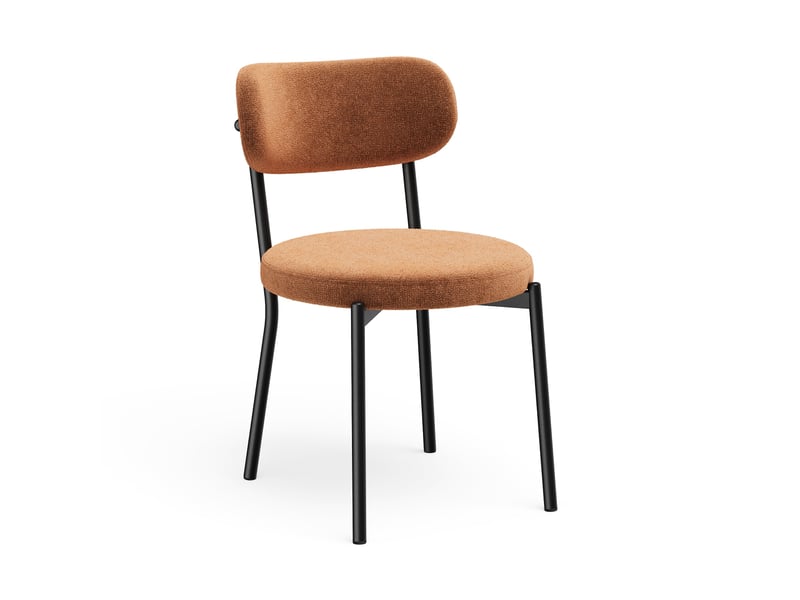  Lot de 2 chaises en tissu tramé toucher doux terracotta bailey SC66VTTC - Conforama A