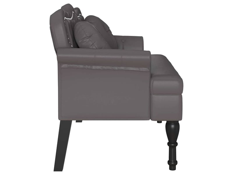 Banc chesterfield, canapé 2 places gris 120,5x65x75 cm simili cuir - Conforama E