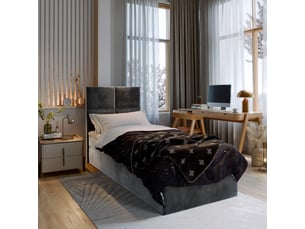 Lit avec rangement 90x200 cm <strong>MASSENO</strong>  <strong></strong> coloris gris