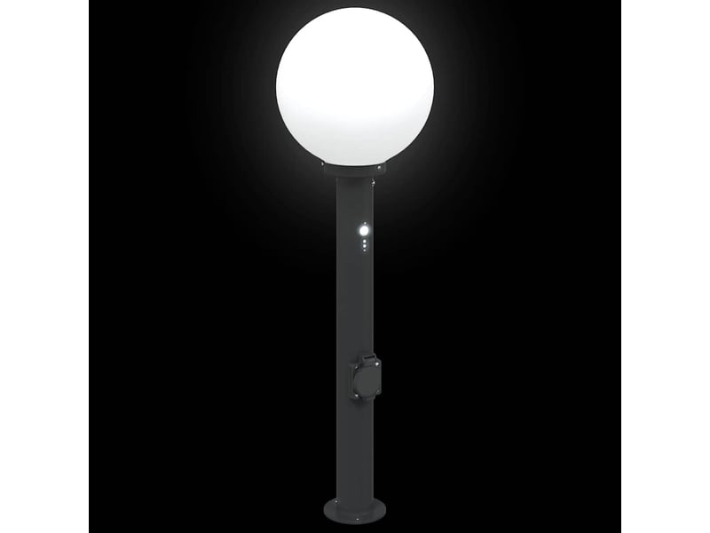 Lot de 3 borne lumineuse avec capteur et prise 80 cm noir ip44 - Conforama E