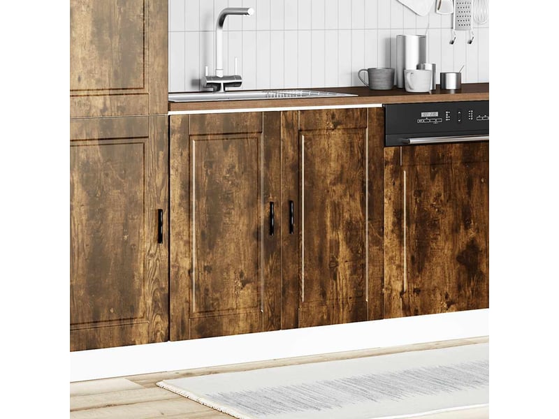  Meuble de cuisine, meuble bas pour évier chêne fumé bois ingénierie  - Conforama C