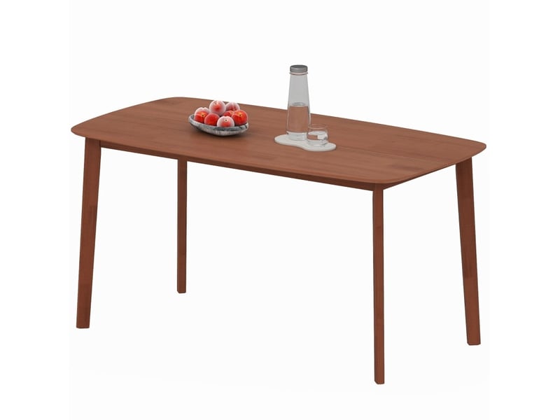  Table de salle à manger pour 6 personnes avec bords arrondis, finition laquée, pour salle à manger, 150 × 80 × 76 cm  - Conforama A