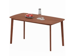 Table de salle à manger pour 6 personnes avec bords arrondis, finition laquée, pour salle à manger, 150 × 80 × 76 cm