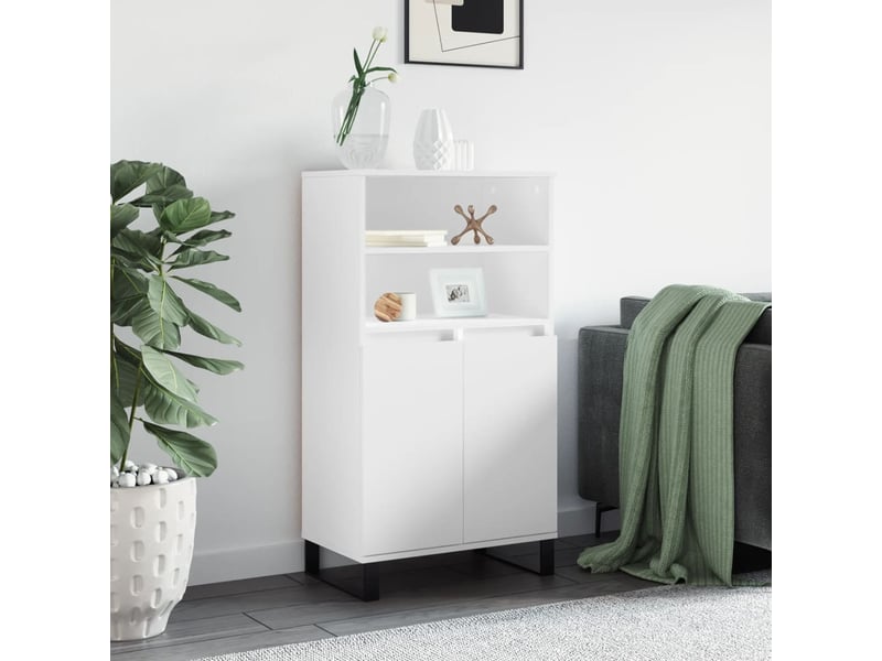  Buffet haut - bahut - meuble de rangement blanc 60x36x110 cm bois d'ingénierie  - Conforama B
