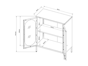 Buffet 2 porte(s)  0 tiroir(s) <strong>HELLOSHOP 26</strong> <strong></strong> - 80 cm coloris gris 