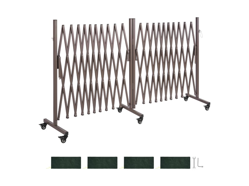 Vevor barrière de sécurité extensible accordéon double rotative 8,18 m marron - Conforama A