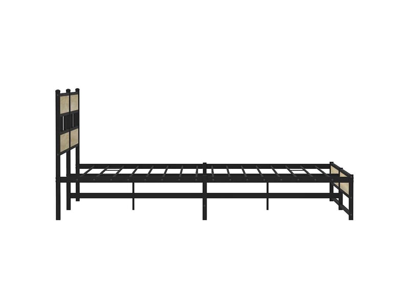  Lit double- lit adulte -  cadre de lit en métal sans matelas chêne sonoma 200x200 cm  - Conforama D