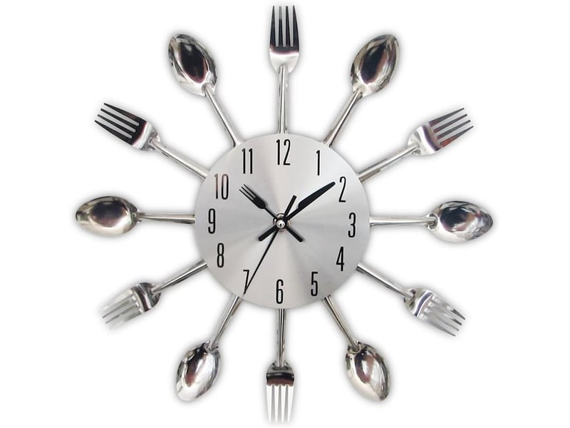  Horloge murale « couverts de cuisine » – horloge murale en métal – mouvement à quartz – horloge créative – 310 mm  - Conforama A