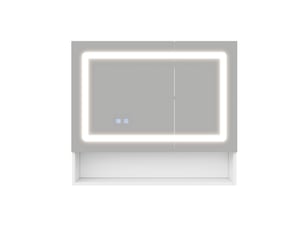 Armoire miroir sdb blanche 80 × 17 × 70 cm, led, antibuée, soft-close
