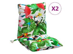 Lot de 2 coussins d'extérieur, coussins de chaise tissu multicolore 100 x 50 x 7 cm cf56402