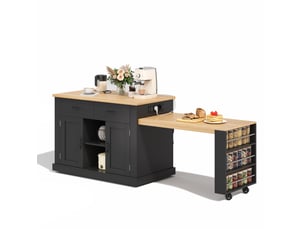 Desserte de cuisine avec table extensible et rangements homvra