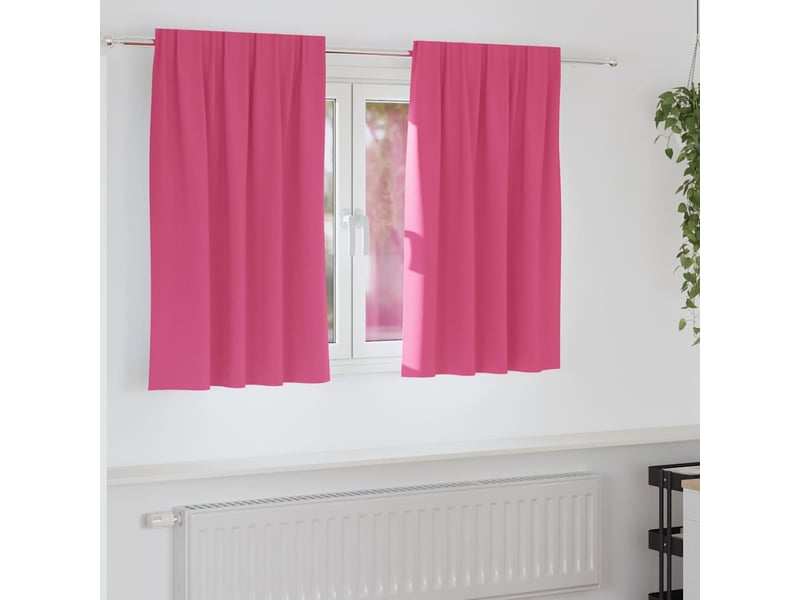  Lot de 2 rideaux occultants, rideaux black-out avec anneaux rose vif 140 x 140 cm cf44756  - Conforama B