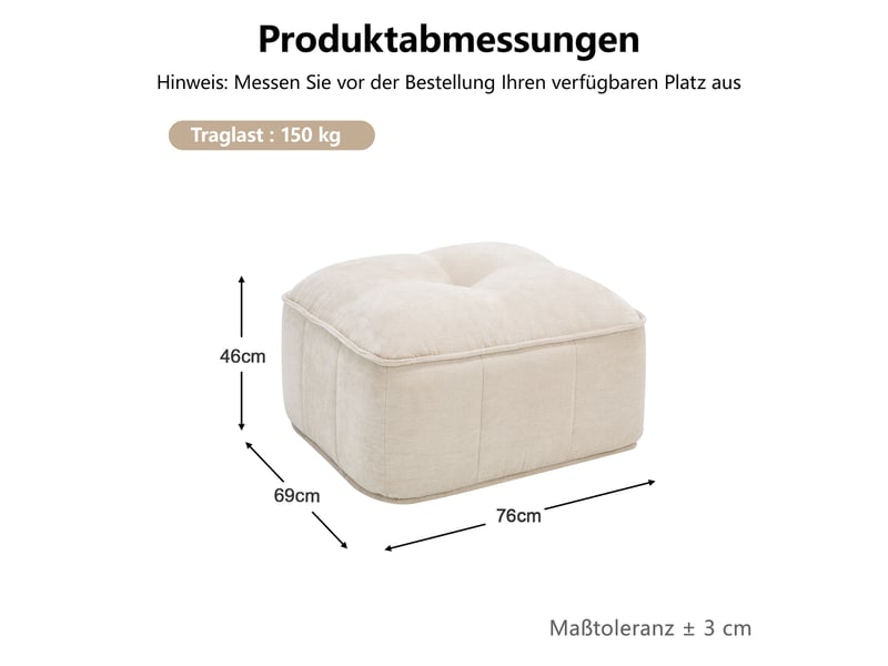  Pouf polyester-beige SF20260305020 - Conforama E
