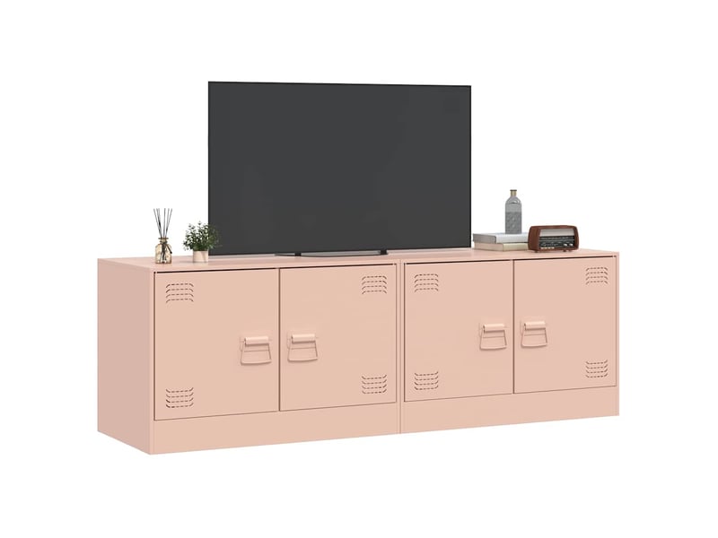  Meubles tv - banc tv - meuble de rangement 2 pcs rose 67x39x44 cm acier  - Conforama D