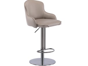 Tabouret de bar pivotant réglable en hauteur gris inox cravdom