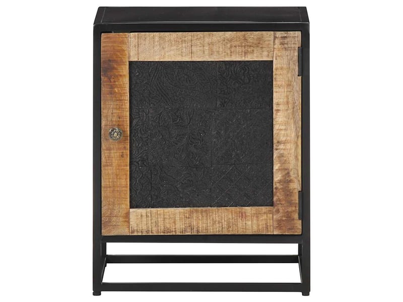Table de chevet - cabinet de chevet - table de nuit 40x30x50 cm bois de manguier brut - Conforama A