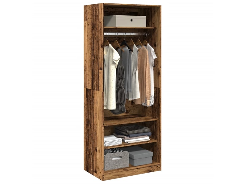  Garde-robe, armoire de rangement vieux bois 80x50x200 cm bois d'ingénierie shl88308  - Conforama C