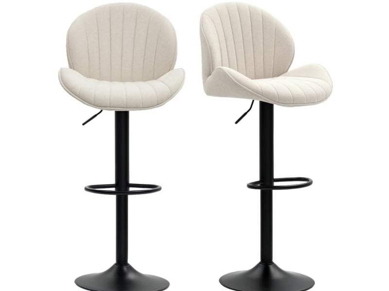  Lot de 2 tabourets de bar réglables en hauteur avec dossier homvra  - Conforama A