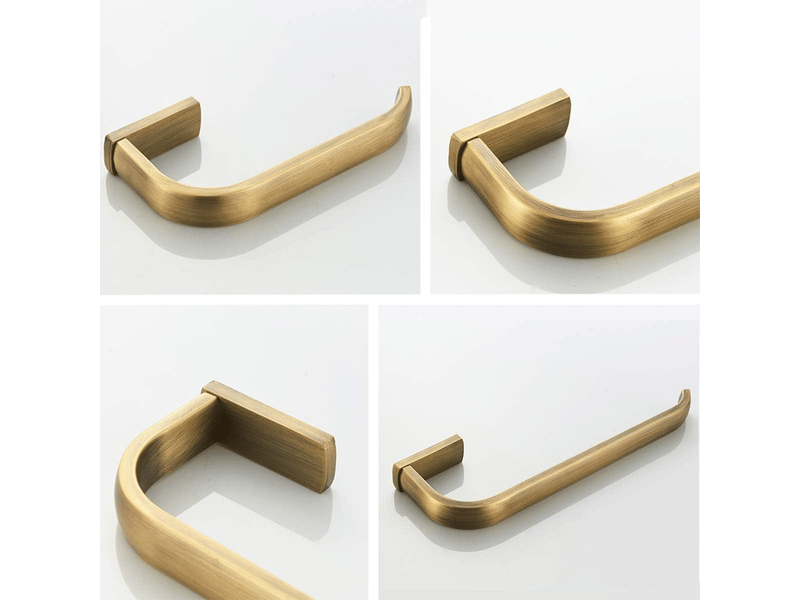  Ensemble d'accessoires de salle de bain 2 pièces - anneau de serviette mural en laiton et porte-papier hygiénique, bronze brossé  - Conforama E