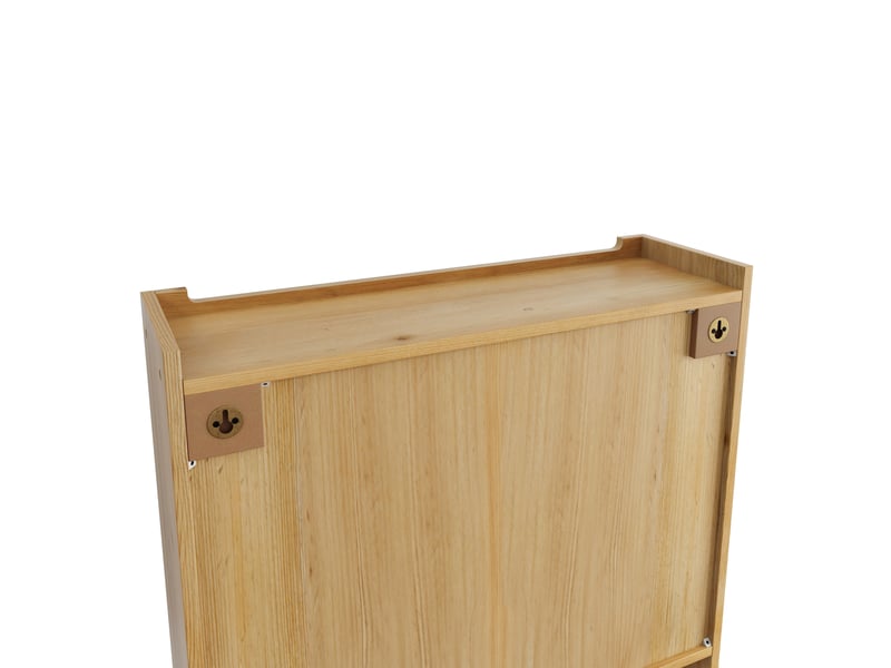  Armoire murale de cuisine avec portes vitrées, étagère et porte-serviettes, mdf, naturel  - Conforama R