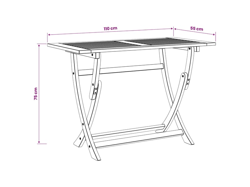 Vidaxl table rectangulaire sydney marron 110 x 55 x 75 cm - Conforama C