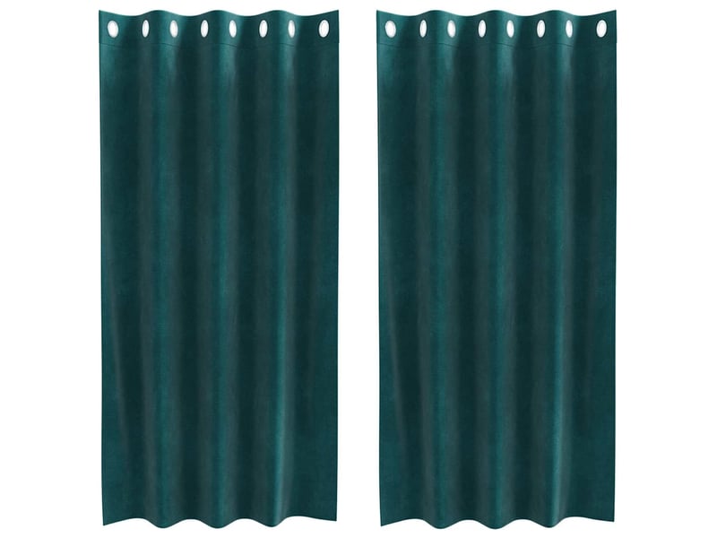  Lot de 2 rideaux, rideaux de fenêtre vert foncé 140 x 175 cm velours cf44123  - Conforama A