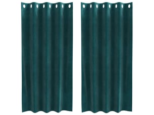 Lot de 2 rideaux, rideaux de fenêtre vert foncé 140 x 175 cm velours cf44123