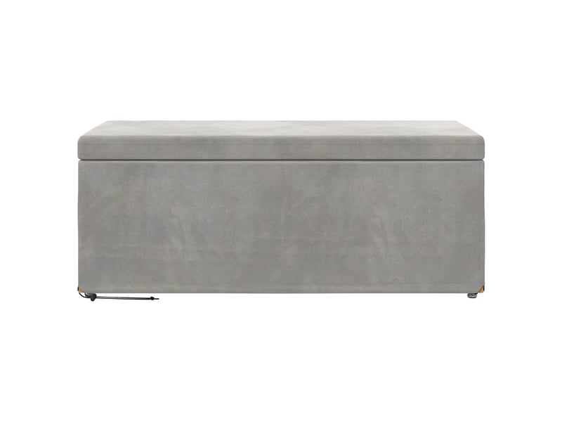  Tabouret bas, ottoman gris clair 101x41x40 cm velours et bois composite  - Conforama D