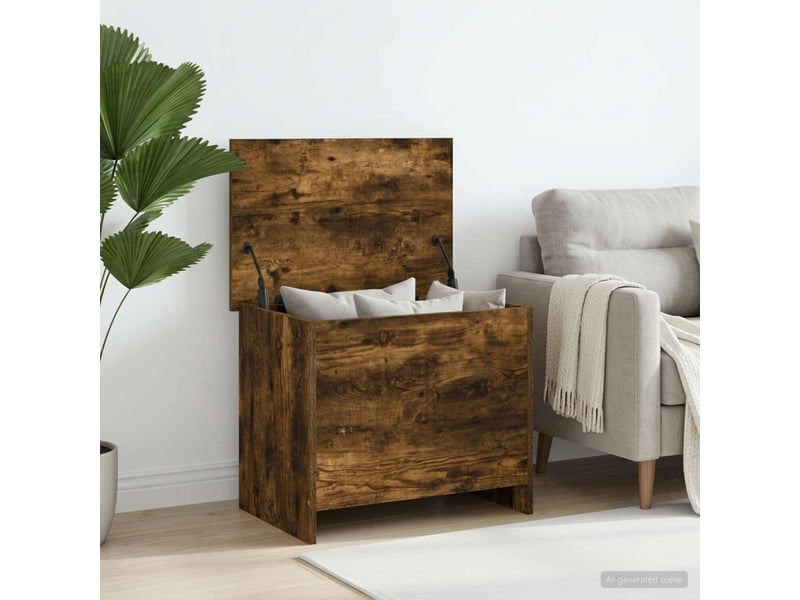  Coffre de rangement avec stockage chêne fumé 60x40x50 cm  - Conforama D