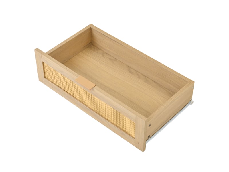  Ensemble salon – table basse réglable et meuble tv – design épuré, rangements, coins arrondis – vendu séparément  - Conforama E